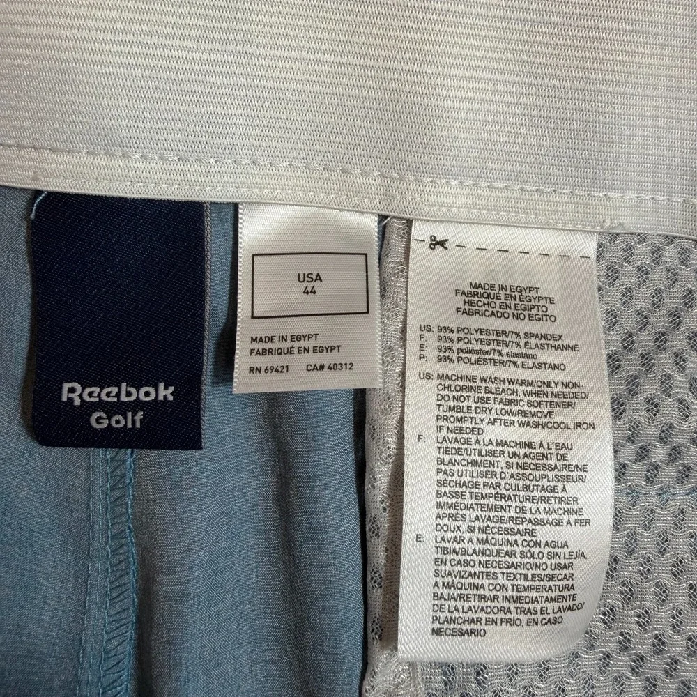 Reebok Golf Mens Flat Front Performance Shorts Blue Stretch Size 44